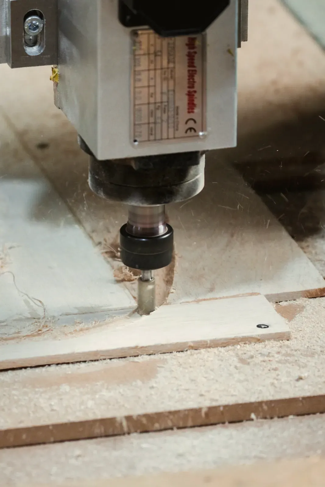 CNC router cutting a panel