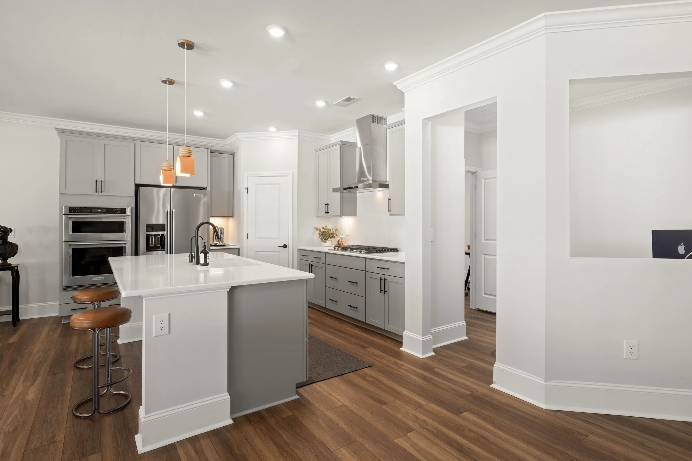 Bright modern modular kitchen with island